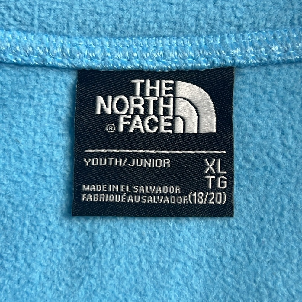 The North Face Fleece 1/4 Snap Blue Pullover Top Youth/Junior SZ 16 - Picture 5 of 9